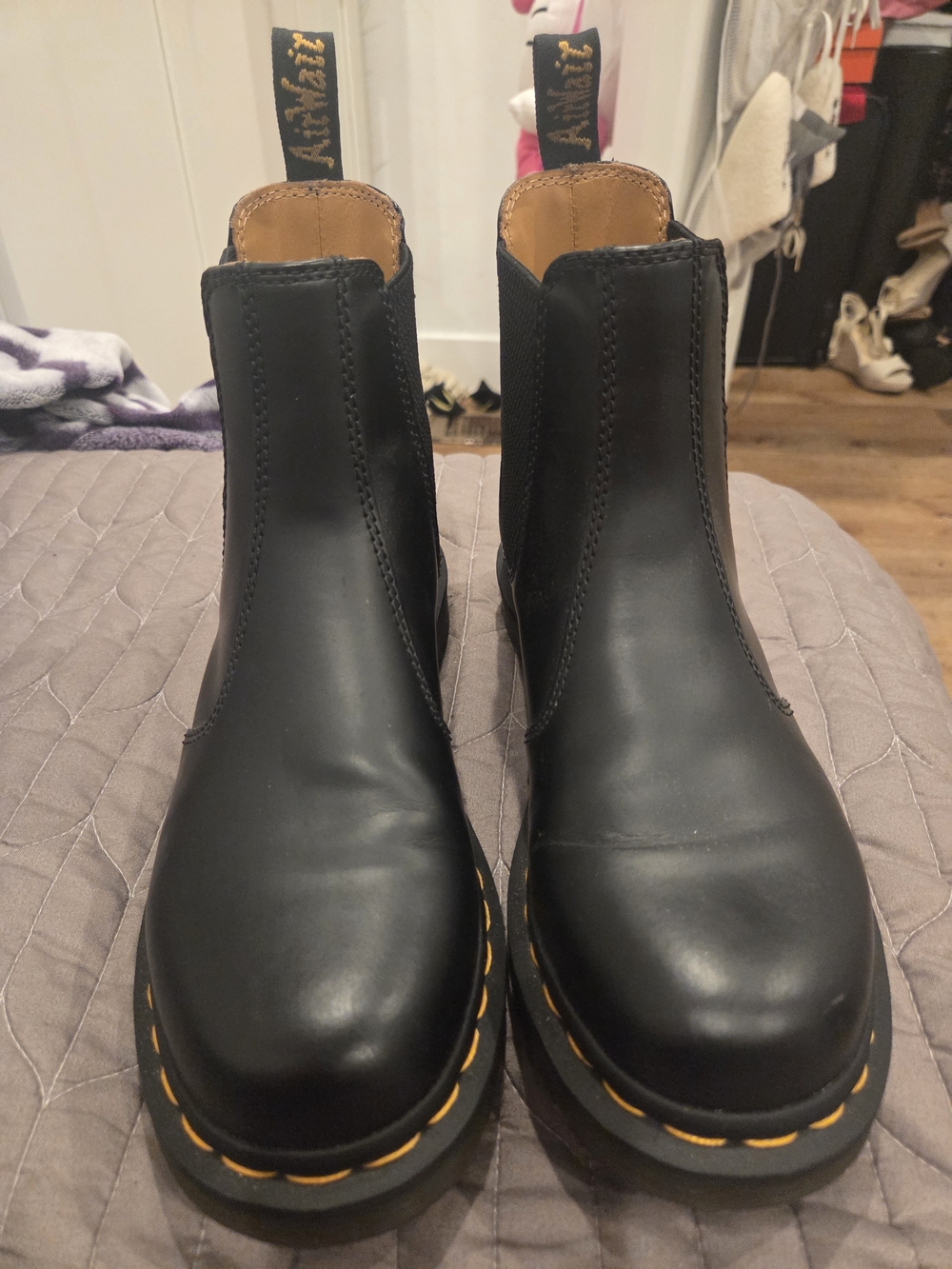 Dr. Martens Black and Tan Chelsea Boot Interior View